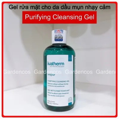 Ivatherm Ivapur Purifying Cleansing Gel Sữa rửa mặt cho da dầu nhạy cảm, da mụn 250ml - Gardencos