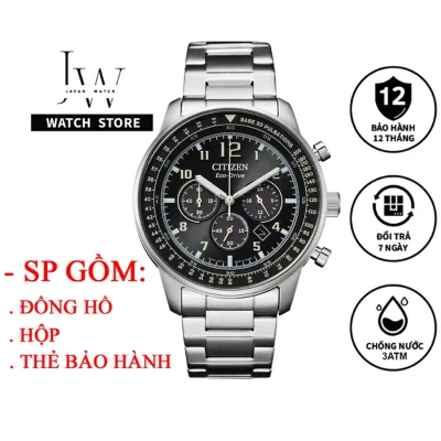 Full Box - Đồng Hồ Nam - Đồng Hồ Citizen Eco Driver JAPAN WATCH Chạy Full 6 Kim Dáng Thể Thao Dây Thép Đúc Đặc Không Gỉ