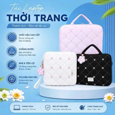 Túi đựng laptop Ba lê Hàn Quốc phong cách thêu nơ túi đựng máy tính bảng 13/14 inch 15/15.6 inch túi đựng lap