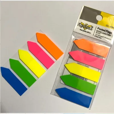 Set 100 - Giấy Note 5 màu nhựa mũi tên - Mỗi Màu 20 - Giấy note ghi chú nhiều màu dùng đánh dấu