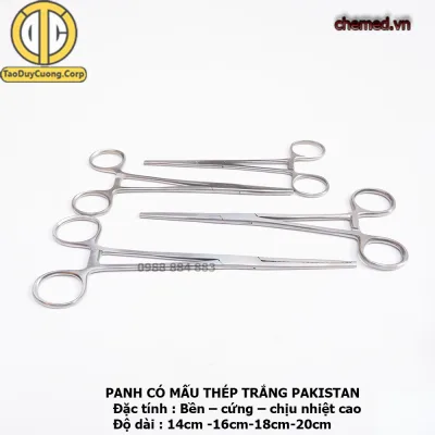 Panh thẳng có mấu, panh có mấu dùng trong y tế các size