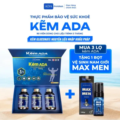 KẼM ADA Gluconate bổ sung kẽm, tăng sức đề kháng, hỗ trợ thể trạng sức khỏe, bổ sung vitamin, tăng cương CNSL nam khoa