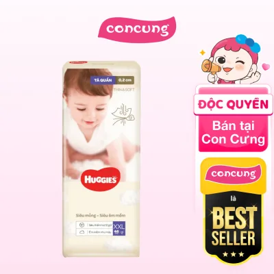 Bỉm tã quần Huggies Thin & Soft size XXL trên 15kg 46 miếng - concung