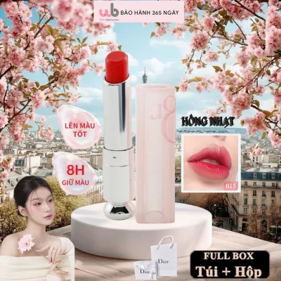 Dior Addict Lip Glow 015 Natural Light Pink Lip Balm, Luxurious and Delicate, Reduces Dryness and Lip Lines.