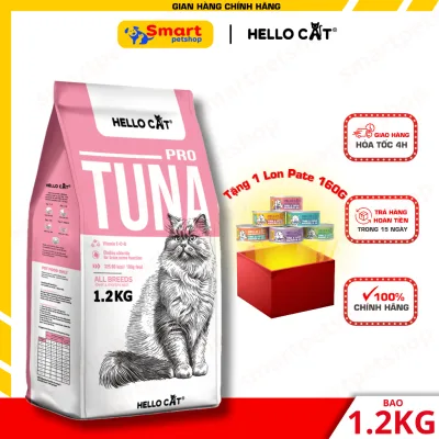 Thức Ăn Cho Mèo - Thức Ăn Hạt Cho Mèo Vị Cá Ngừ Hello Cat Tuna 1.2KG