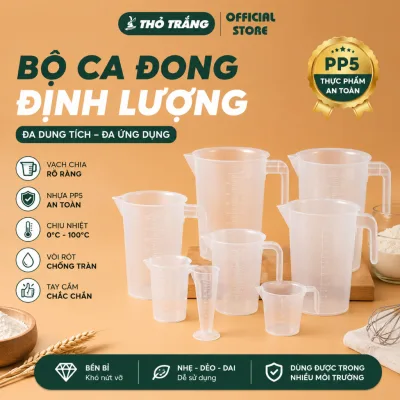 Ca đong định lượng pha chế dung tích 50ml - 100ml - 250ml - 500ml đẹp dày dặn có quai (Không Nắp)
