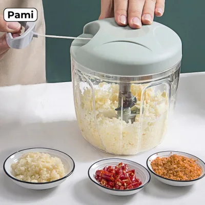 Máy Xay Tỏi Ớt Cầm Tay Mini, Dụng Cụ Xay Tỏi, Ớt Dây Rút Tiện Lợi, Máy Xay Nhà Bếp Mini