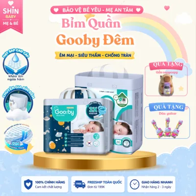 Tã/Bỉm Quần, Bỉm Dán Gooby Premium – Chuyên Gia Bỉm Đêm, Chống Trào Suốt 12H Size M / L / XL / XXL / XXXL – Mẫu Mới 2026