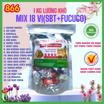 1kg Bag of Dry Food Mixed with 18 Delicious Flavors.