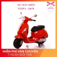 Xe Máy Điện VESPA Q618 Trẻ Em, Moto Điện Cho Bé Mẫu Mới  2022 Với 2 Động Cơ