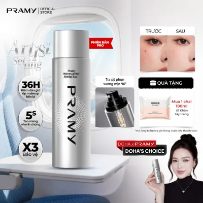 PRAMY Xịt Khoá Nền Makeup Artist Khóa Chặt Lớp Trang Điểm Bền Bỉ Kiềm Dầu Lâu Trôi Dưỡng Ẩm Setting Spray 100ml