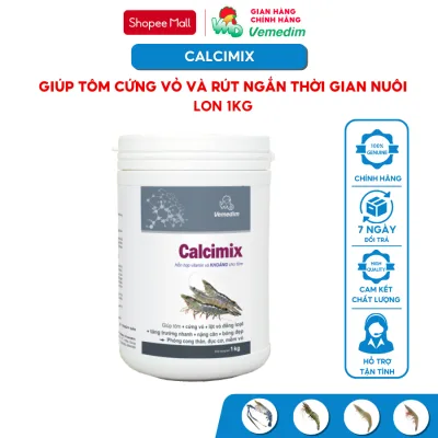 Vemedim Calcimix tôm, hỗn hợp vitamin, canxi, photpho và khoáng cho tôm, Hộp 1kg