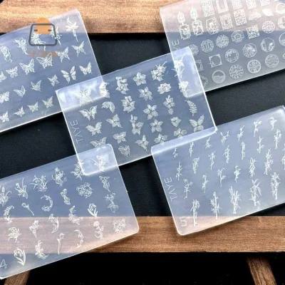 Khuôn nghệ thuật làm móng bằng silicon 3D DIY Khung hoa cổ điển Thiết kế hoa trong suốt Giảm giá mẫu Dụng cụ làm móng tay [MỚI]
