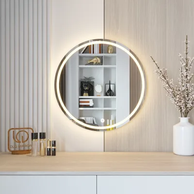 Gương Neonchill97 Tròn Treo Tường Bàn Trang Điểm Có Led Cảm Ứng 3 Màu Tiện Lợi