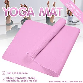 BG - Thảm Tập Yoga cao cấp TPE - 4MM , chống trượt, thảm Tập Gym và Yoga Chuyên Nghiệp
