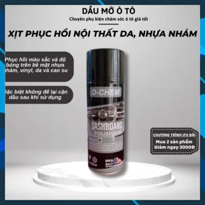 Chai Xịt Phục Hồi Nhựa Nhám Và Bảo Dưỡng Đồ Da, Nội Thất Ô Tô Đa Năng (Vỏ Xe, Ghế Da, Áo Da, Giày Da...) D-CHEM - DMOTVN