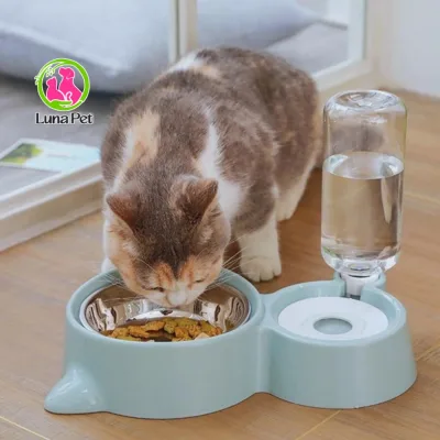 Bát đựng thức ăn cho chó mèo chén ăn cho thú cưng thiết kế tai mèo bát ăn chó mèo cực dễ thương Luna Pet BA01