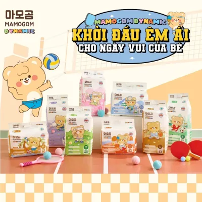 Bỉm tã hữu cơ Mamogom Premium Dynamic tiêu chuẩn Hàn Quốc cao cấp siêu mỏng thoáng thấm hút tốt