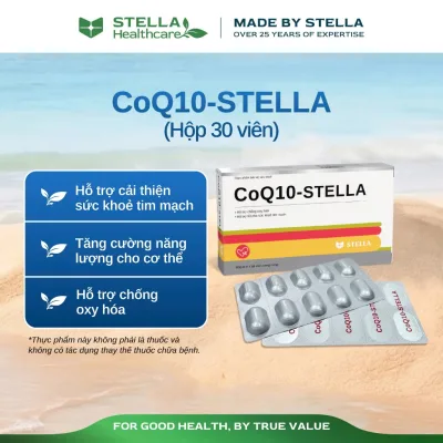 Viên uống CoQ10-STELLA hỗ trợ chống oxy hóa, tốt cho sức khỏe tim mạch (Hộp/30viên)