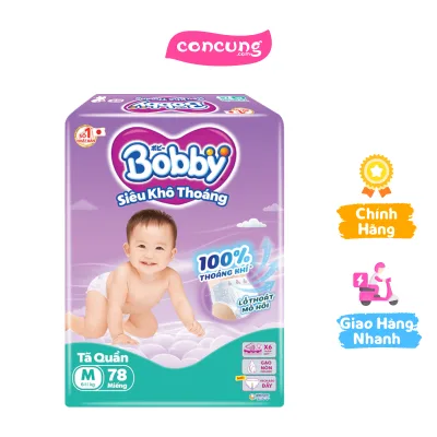 Tã quần Bobby size M, 78 miếng
