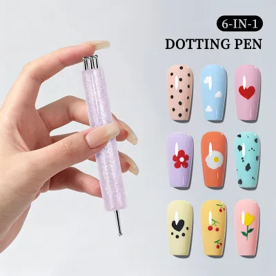 Đa Năng 5 Cánh Hoa Móng Tay Chấm Bút Móng Tay Nghệ Thuật Acrylic Hoa Móng Tay Kim Cương Giả Bút Đá Cẩm Thạch Vẽ Tranh Bút Dụng Cụ