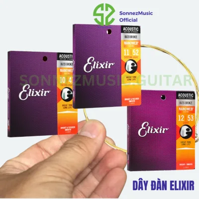 Dây guitar acoustic, dây elixir bằng đồng thau cho âm thanh sáng sủa rõ nét - Sonnezmusic