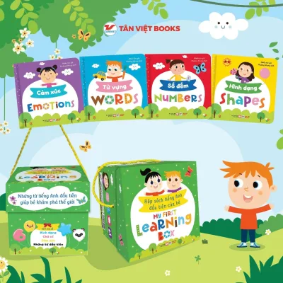 Sách Thiếu Nhi : Bộ Hộp Sách Tiếng Anh Đầu Tiên Của Bé - Hộp 4 Cuốn - Tân Việt Books