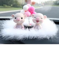 Decor heo, lợn thần tài màu hồng vô cùng đáng yêu , trang trí taplo ô tô, phụ kiện xe hơi sáng tạo, hoặc để bàn làm việc có tặng kèm sáp thơm