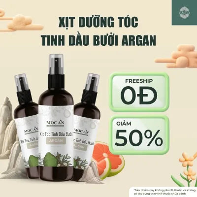 X3Bar120 - Combo of 3 Spray Bottles of Green Peel Grapefruit Essential Oil & Argan Oil Moc an Haircare 120ml Supports Hair Loss Reduction, Hair Growth Hair Care