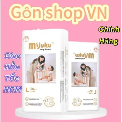 Bỉm mijuku/ Tã Mijuku 50 miếng dán và quần, thấm hút tốt, mỏng 0.2cm đủ size S,M,L,XL,2XL,3XL,4,XL,5,XL Tã bỉm cho bé