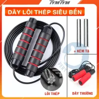 Dây nhảy thể dục tốc độ giảm cân đốt mỡ bụng lõi thép có tạ 2.9m tập thể lực gym tại nhà fashion86