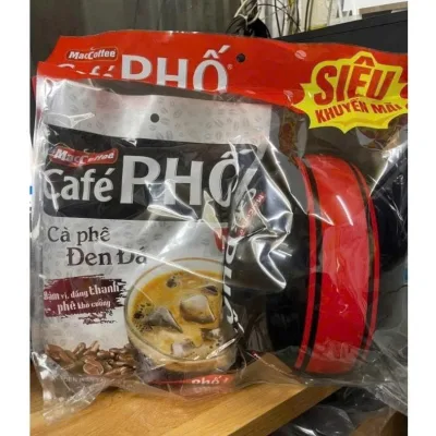 Cà phê đen đá Café Phố MacCoffee bịch 30gói x 16g tặng kèm nón bảo hiểm