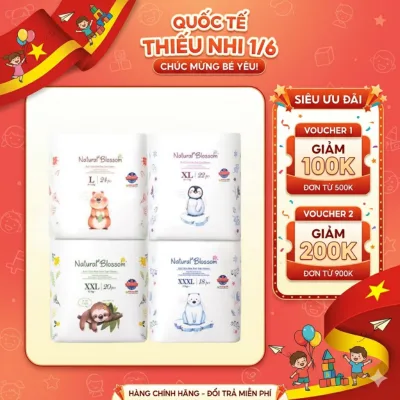 Bỉm dán/ bỉm quần/ Tã dán/ Tã quần Natural Blossom thuần chay - Hàn Quốc - đủ size, Hàng chính hãng