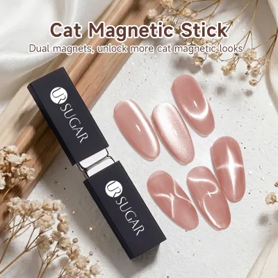 UR SUGAR Mạnh Mẽ Mắt Mèo Nam Châm Dụng Cụ Từ Tính Tạo Ruy Băng Chảy & Họa Tiết Ánh Sáng Bên Pháp 3D Móng Tay Nghệ Thuật Ruy Băng Hiệu Ứng Làm Móng Tay