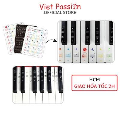 Sticker dán nốt bàn phím đàn piano organ Decal đánh dấu vị trí note nhạc dùng cho các phím đàn 88 76 61 54 36vietpassion