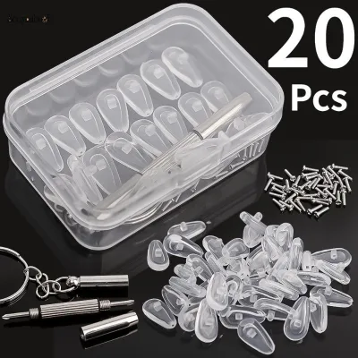 Bộ Đệm Mũi Silicon + Tua Vít, Ve Kính Mắt Chống Trơn Trượt Đệm Khí Boles Có Ốc Vít Tua Vít FERADO