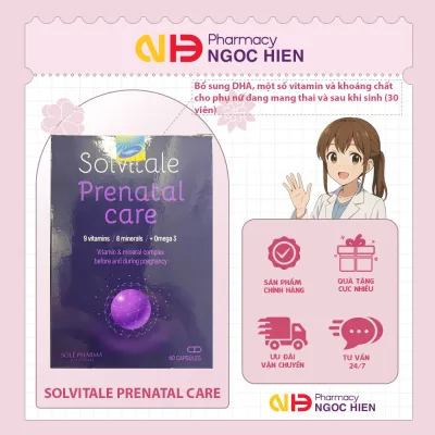 Solvital Prenatal Care Pills - Supplementing Dha, Some Vitamins and Minerals for Pregnant Women (60 Pills)