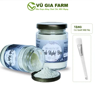 Combo of 2 Pure Black Turmeric Essences from Bao Loc Vu Gia (100G/Jar) + Free Mask Brush - Drink for Beautiful Skin, Whiten Skin, Effectively Nourish Skin - Medically Tested