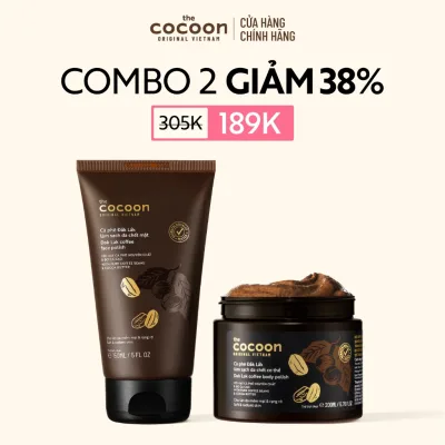Combo Tẩy da chết mặt cà phê Đắk Lắk 150ml và Tẩy da chết cà phê cơ thể 200ml