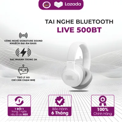 Tai Nghe Bluetooth Chụp Tai Live 500BT Chính Hãng - Âm Thanh Sống Động, Pin 30H, Trợ Lý Ảo Google