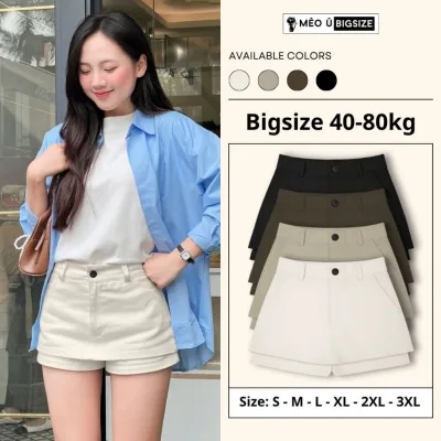 Quần váy kaki nữ BIGSIZE Mèo Ú chân váy ngắn chữ A cạp cao có túi phong cách basic thanh lịch Hàn Quốc 581