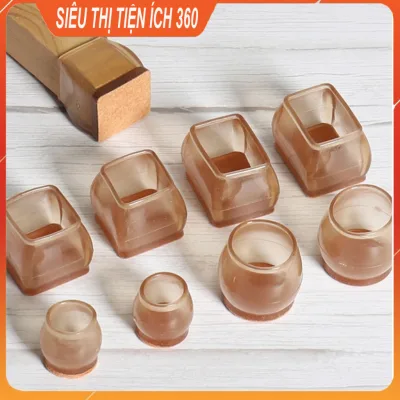 Nút bọc chân bàn ghế silicon chống trầy xước, giảm tiếng ồn có đế gắn nỉ