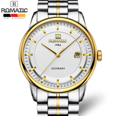 MIỄN PHÍ SHIP, Đồng hồ Nam ROMATIC 8863 GERMANY, Khóa Bướm, Dây Thép Cao Cấp