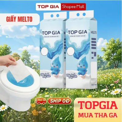 Giấy vệ sinh BẢN LỚN treo tường TOPGIA Melto tan trong nước,mềm mịn tiện lợi 1800Tờ/4 lớp tránh tắc bồn cầu, hạn chế mùi