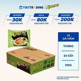 Thùng 24 Gói Mì Gà Hầm Koreno Premium