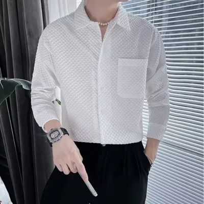 áo sơ mi nam tay dài form rộng nam vải lụa cao cấp áo sơ mi nam thời trang hàn quốc cao cấp Áo sơ mi tay dài duyên dáng thời trang dành cho nam