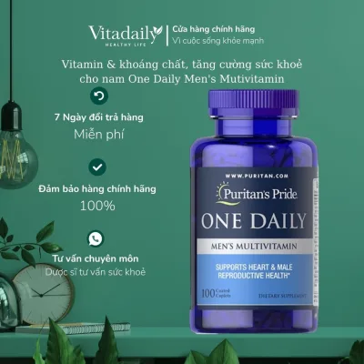 Vitamin & khoáng chất cho nam Puritan's Pride One Daily Men's Mutivitamin 100 viên