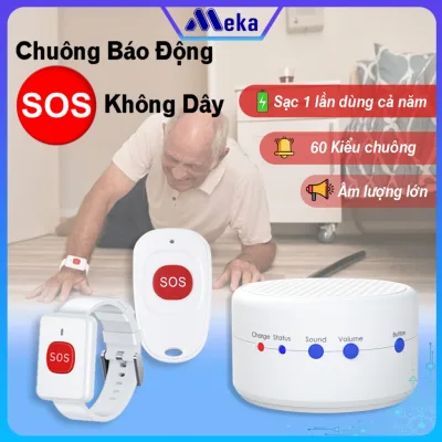 Chuông Báo Khẩn Cấp Không Dây MEKA SOS Dùng Pin Sạc Xuyên Tường Cho Người Già Bệnh Nhân