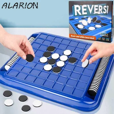 ALARION Flip Black White Chess Board, Touch Flip Portable Kid Overturn Chess, Trò chơi trên máy tính để bàn Đồ chơi Montessori Tương tác giữa cha mẹ và con cái Vui nhộn Reversi Chiến lược Board Game Du lịch