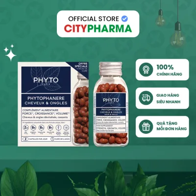 Viên Uống Mọc Tóc PHYTO Phanere Pháp Bổ Sung Biotin Giúp Tóc Mạnh Khỏe Hộp 120 Viên Từ CityPharma